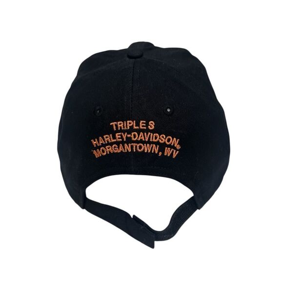 Harley-Davidson Black Hat with Orange Embroidery NWOT - Picture 2 of 5